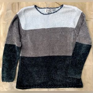 RARE Bizzit Collection Grey Colorblock Like-Cashmere Oversized Sweater - M